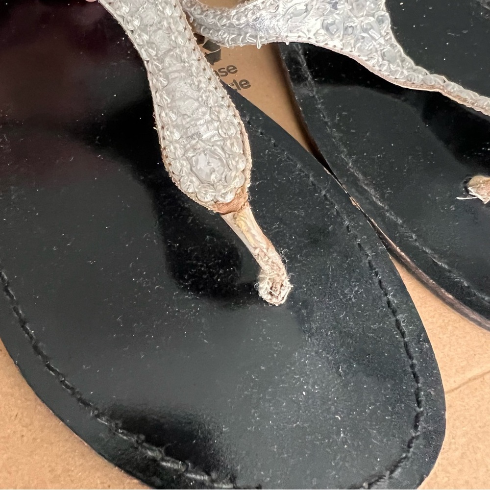 Silver Rhinestone Sandals - SIZE 9 - Picture 3 of 4